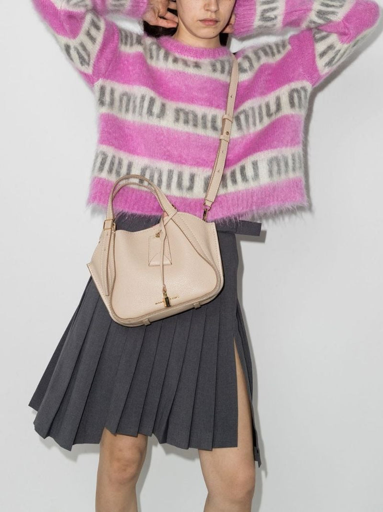 Neutral Director Mini Leather Tote Bag