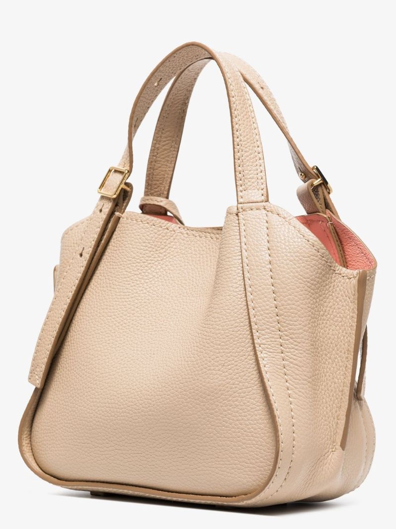Neutral Director Mini Leather Tote Bag