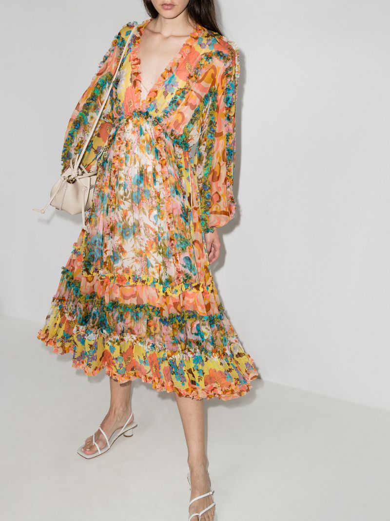 Estelle Silk Chiffon Midi Dress