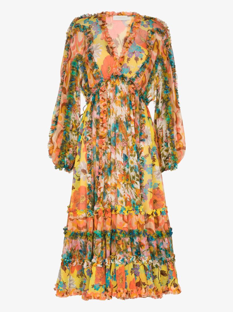 Estelle Silk Chiffon Midi Dress