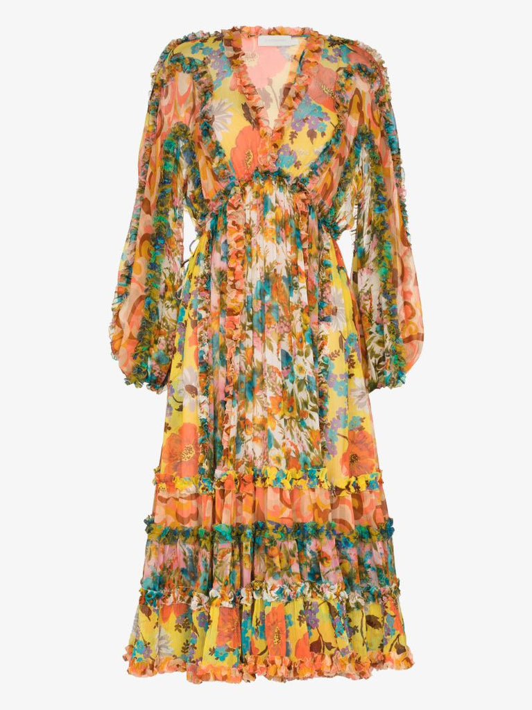 Estelle Silk Chiffon Midi Dress