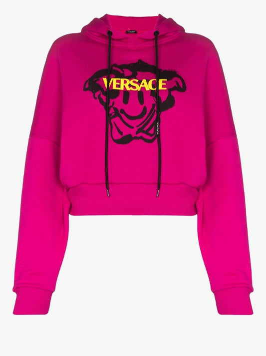 Medusa Tag Cropped Hoodie