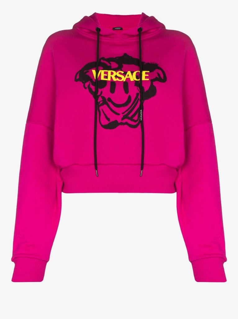 Medusa Tag Cropped Hoodie