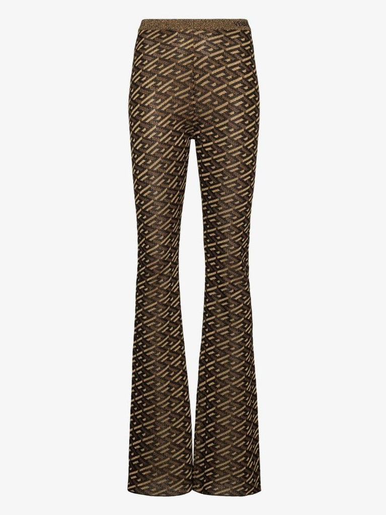Patterned Intarsia-knit Trousers