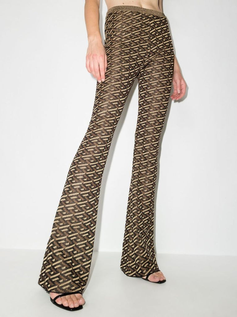 Patterned Intarsia-knit Trousers