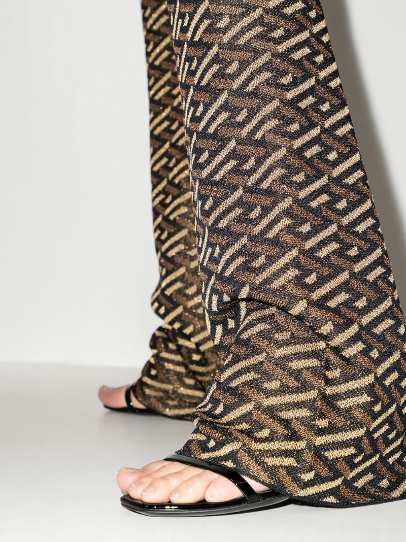 Patterned Intarsia-knit Trousers
