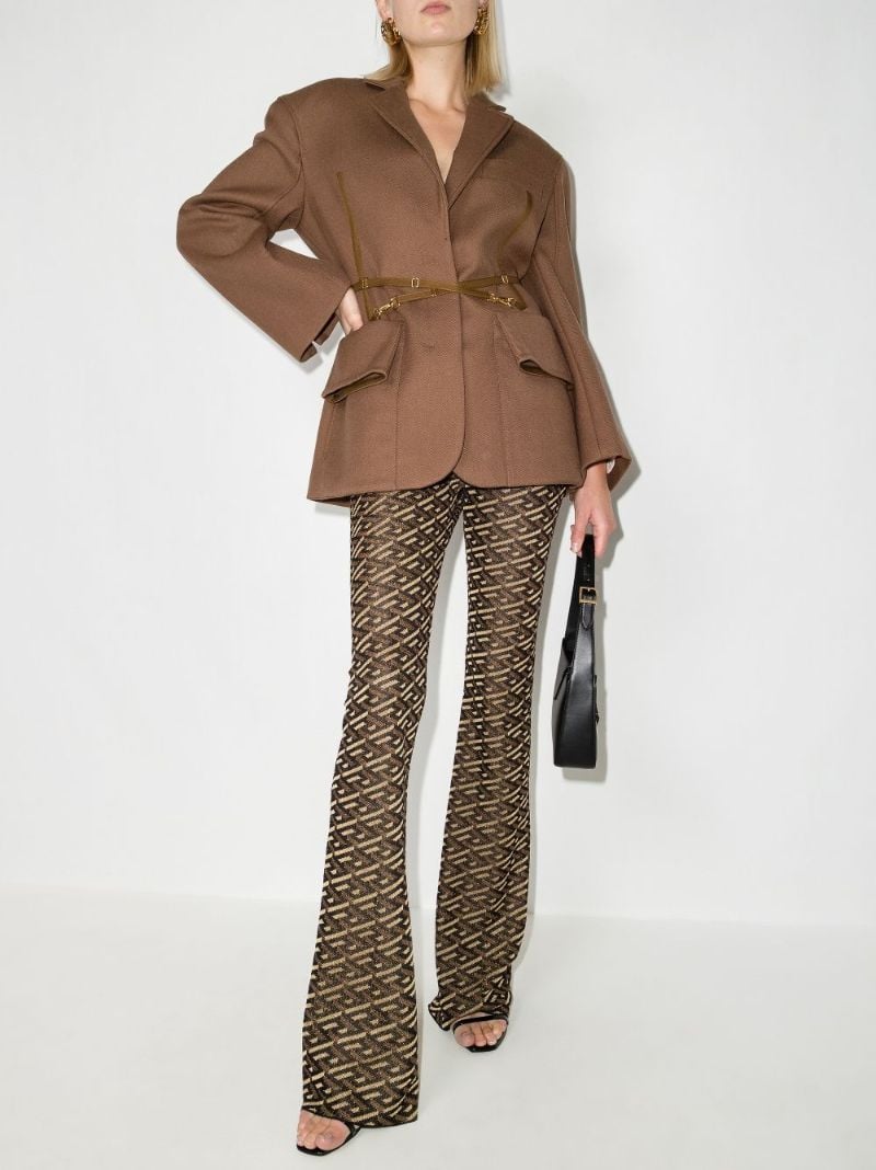 Patterned Intarsia-knit Trousers