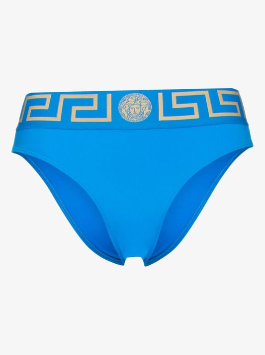 Blue Greca Border Bikini Bottoms