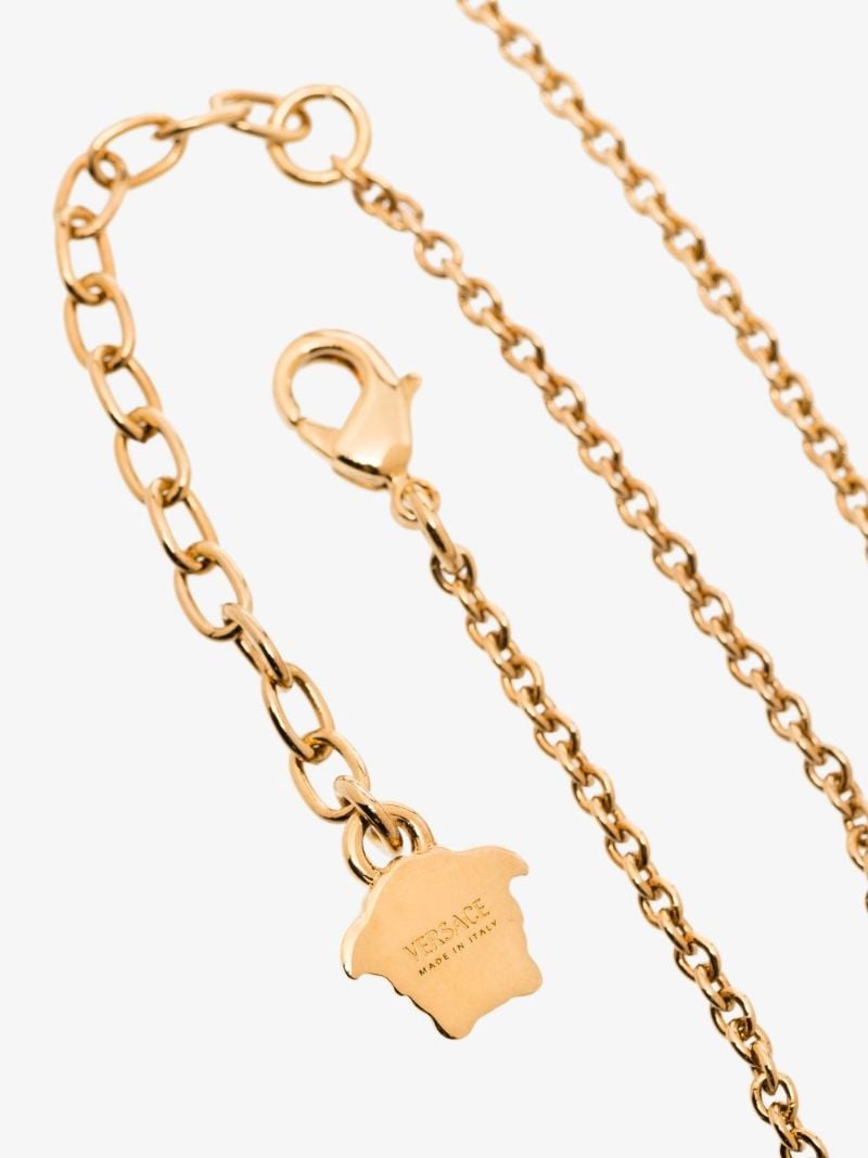 Gold Tone Medusa Padlock Necklace