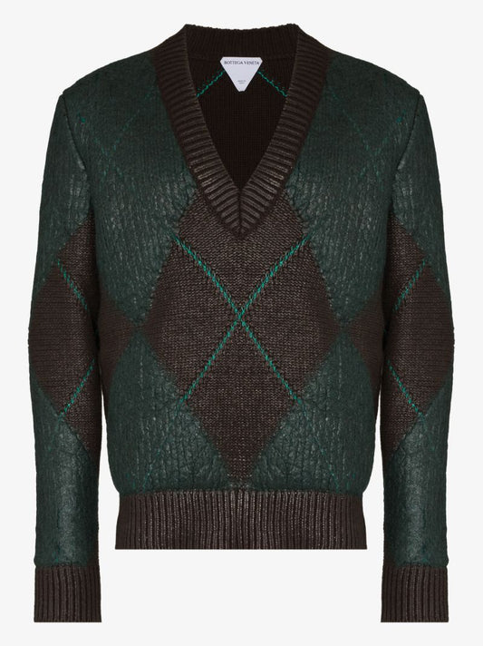Coated Argyle Sweater