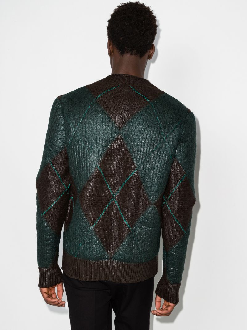 Coated Argyle Sweater