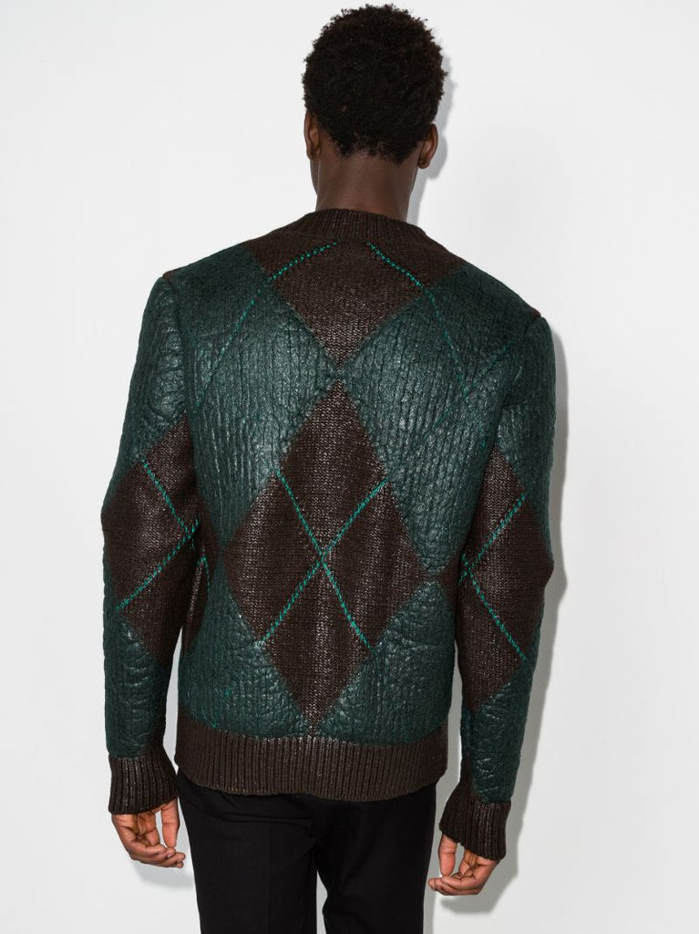 Coated Argyle Sweater