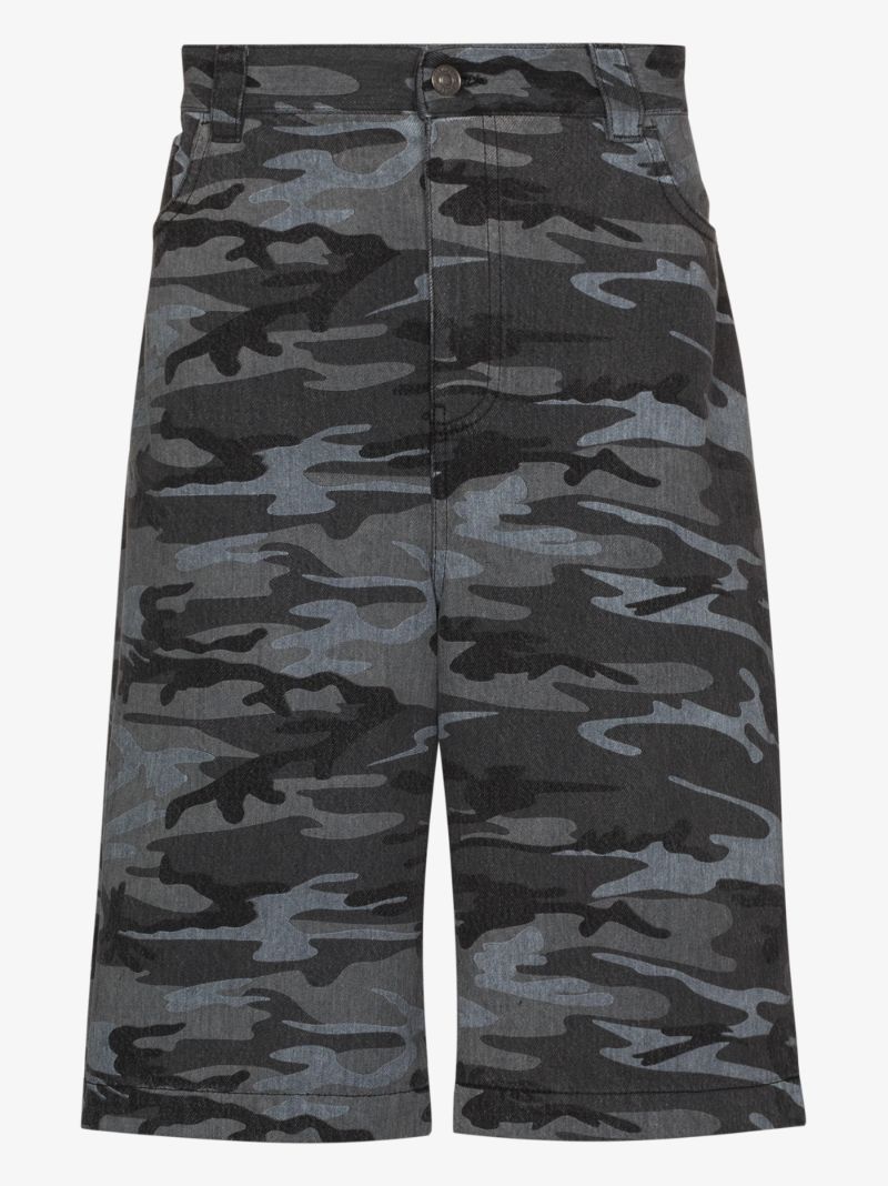 Camouflage Print Wide Leg Shorts