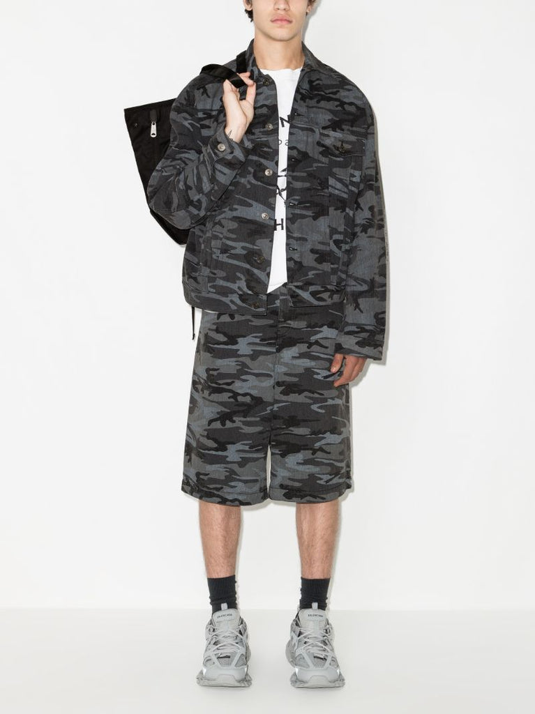 Camouflage Print Wide Leg Shorts