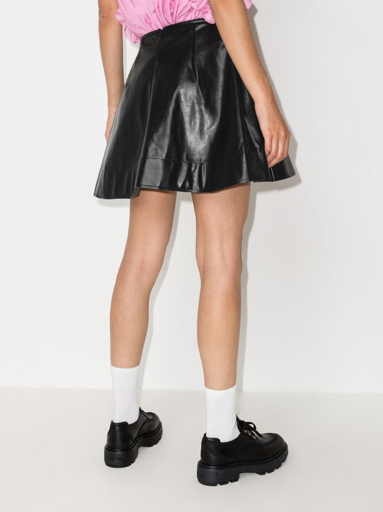 High Waist Faux Leather Mini Skirt
