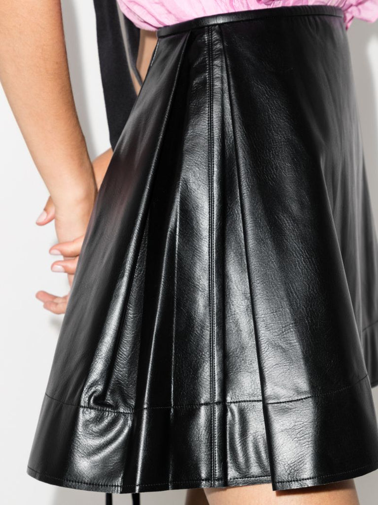 High Waist Faux Leather Mini Skirt