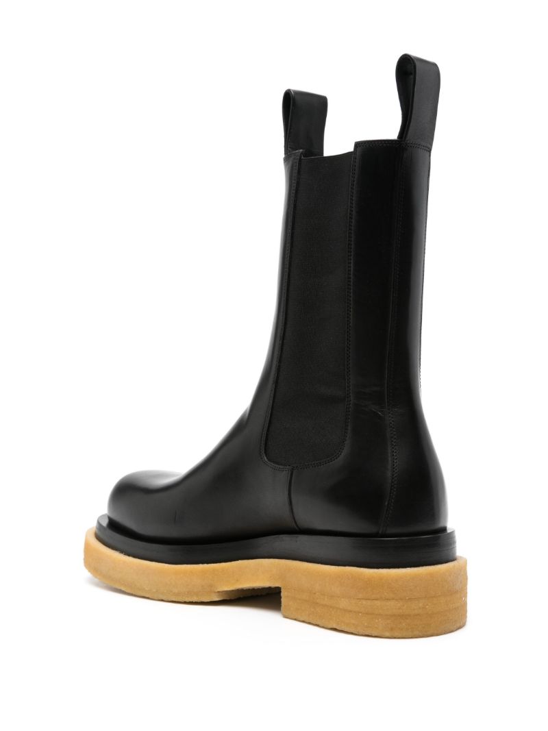 Black Lug Leather Chelsea Boots