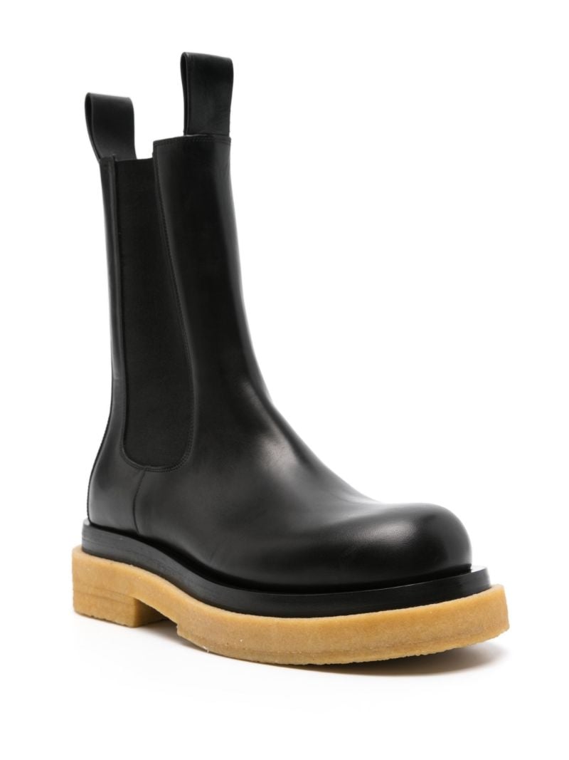 Black Lug Leather Chelsea Boots