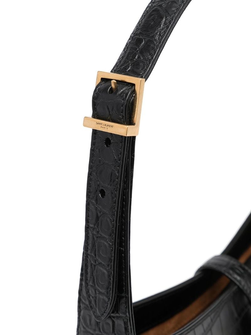 Black Le 5 Ã_x0083_â_x0082_¬ 7 Mock Croc Leather Shoulder Bag