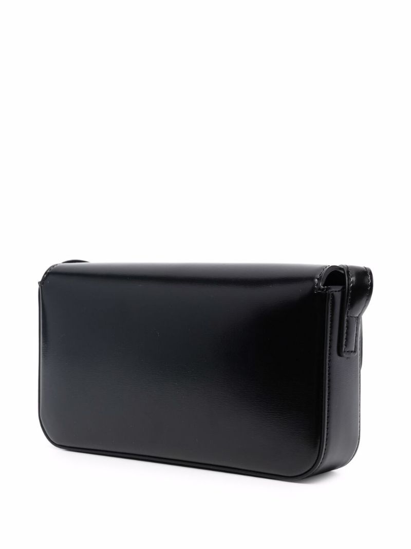 Black Triomphe Leather Shoulder Bag