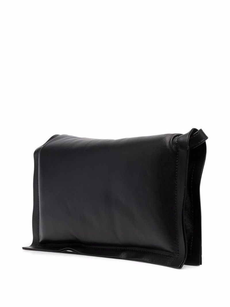 Black Viva Bow Leather Crossbody Bag