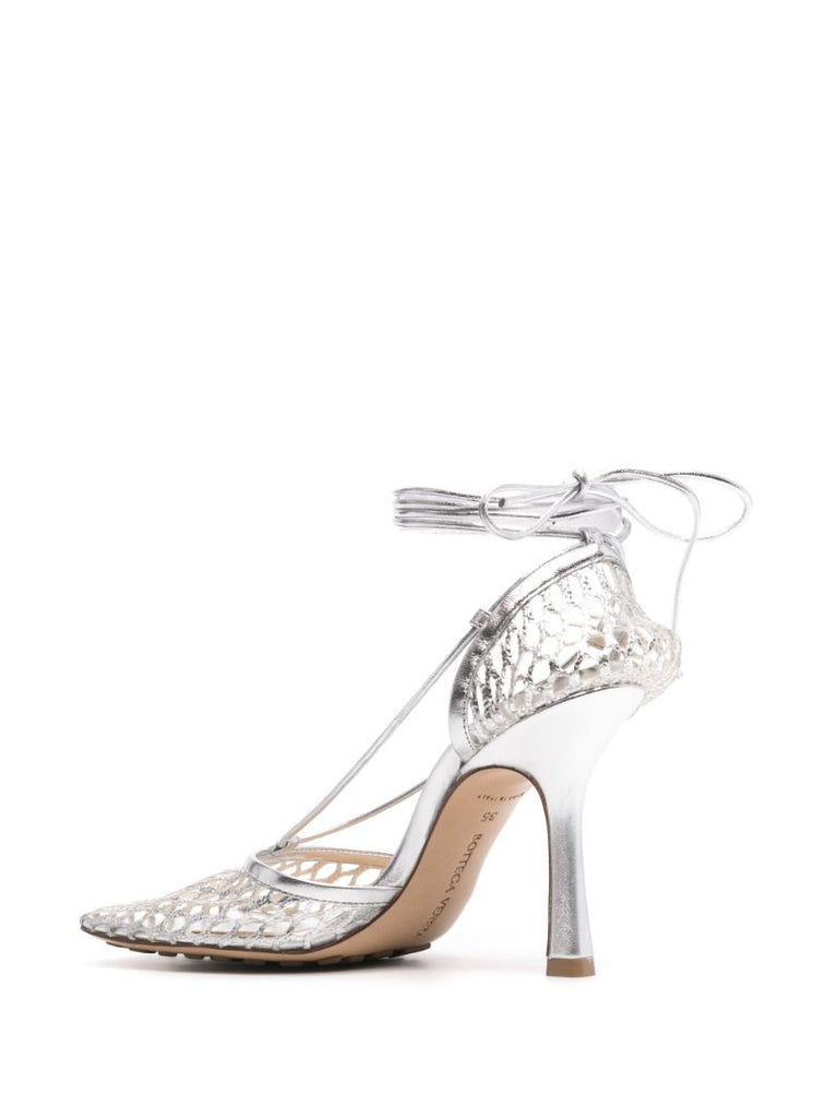 Silver Stretch 90 Mesh Pumps