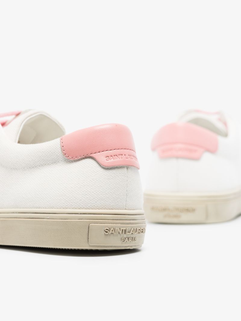 White and Pink Andy Low Top Sneakers