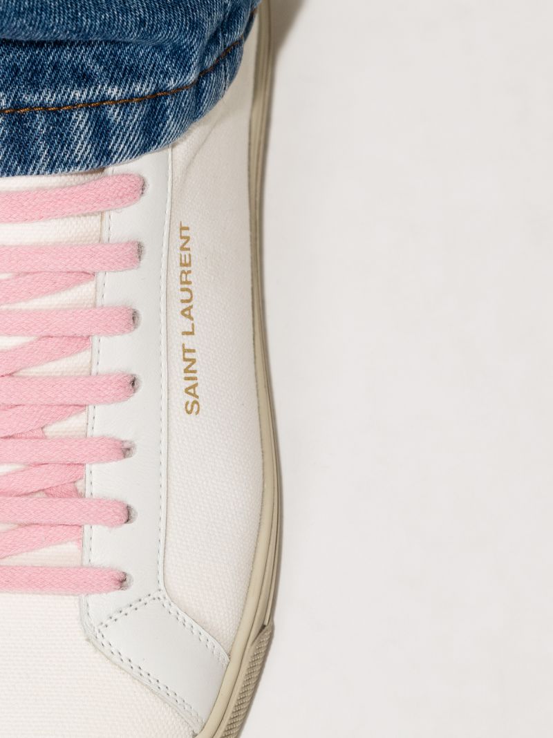 White and Pink Andy Low Top Sneakers