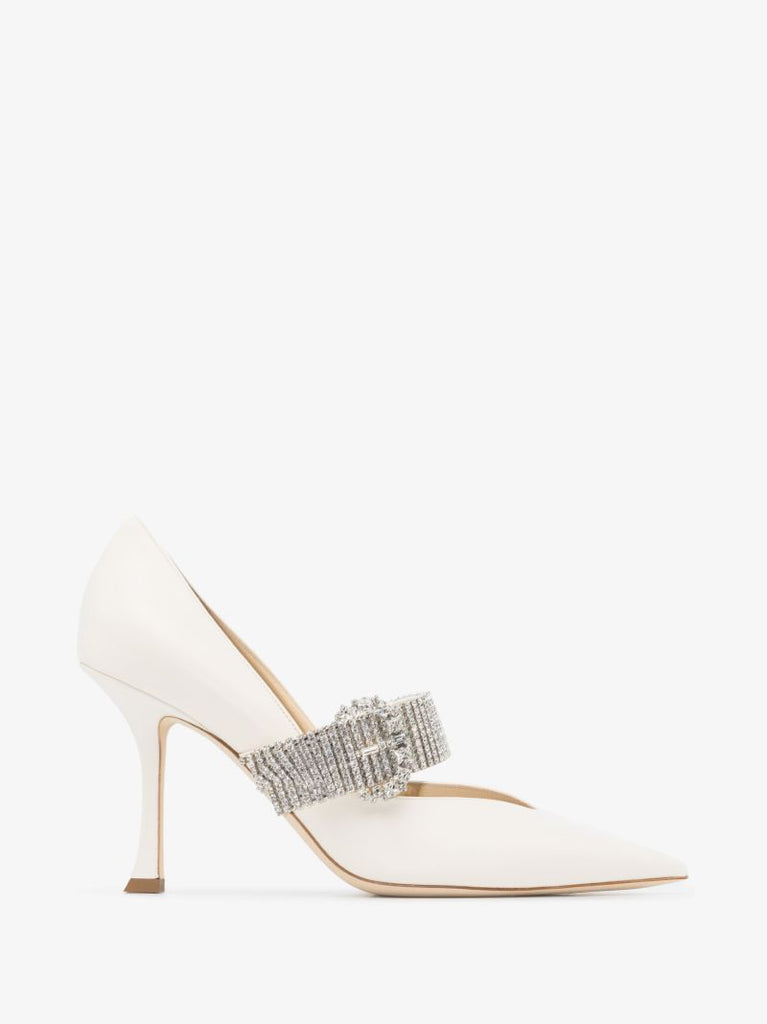 White Kari 90 Leather Pumps