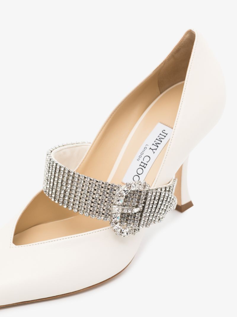 White Kari 90 Leather Pumps