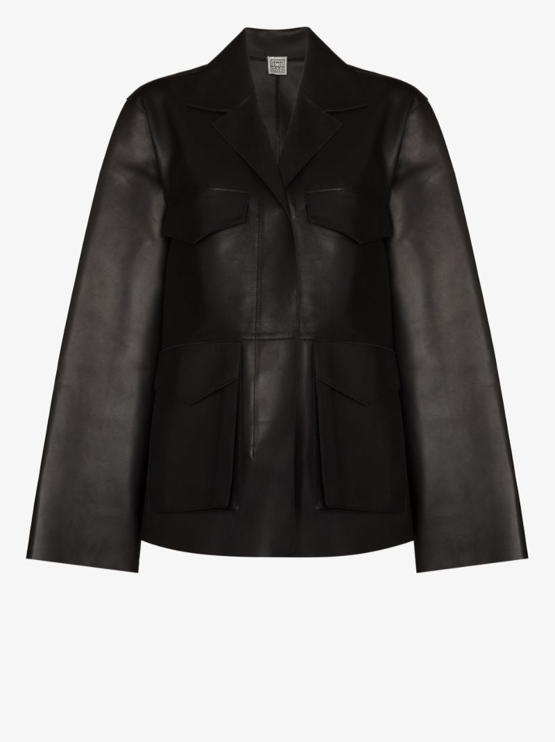 Flap Pocket Leather Jacket