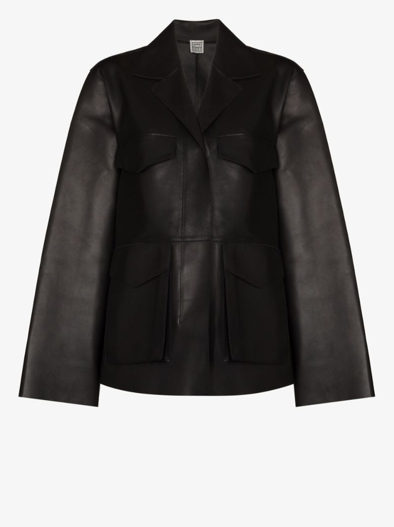 Flap Pocket Leather Jacket