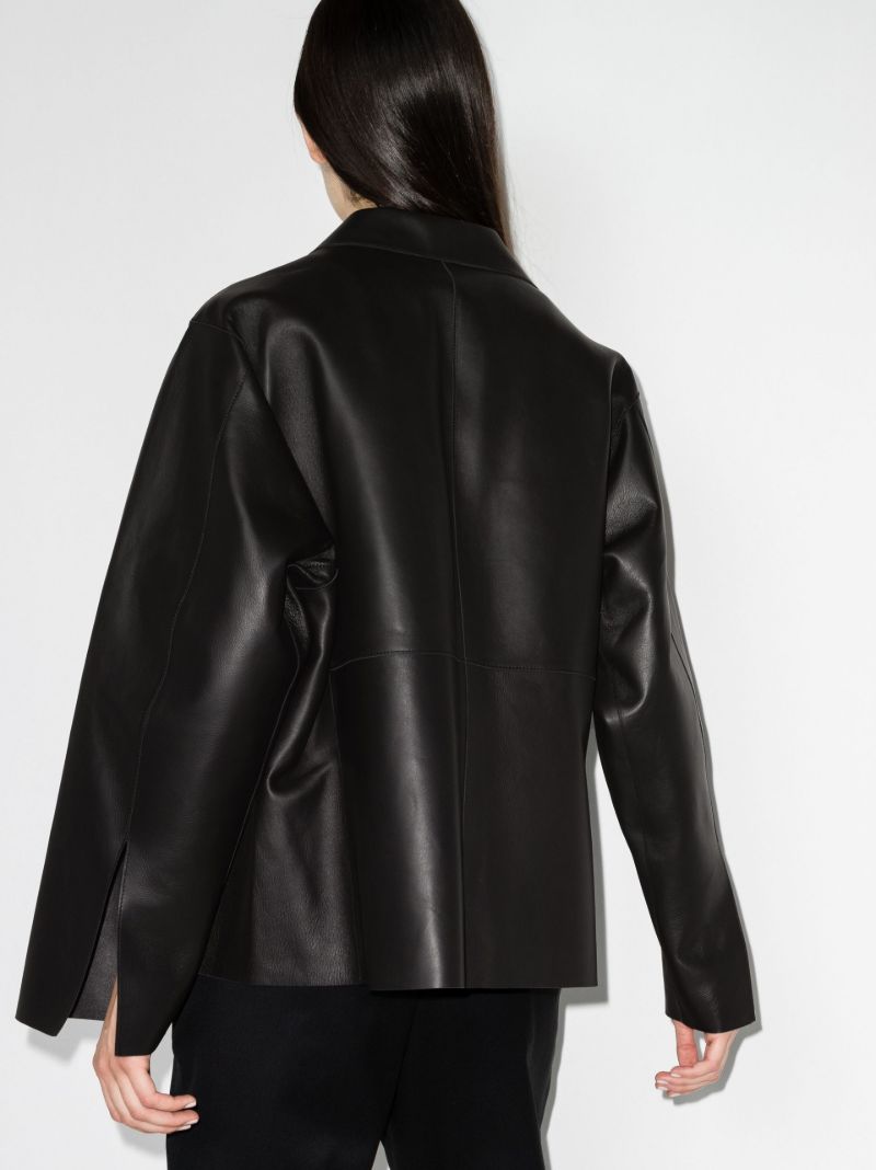 Flap Pocket Leather Jacket