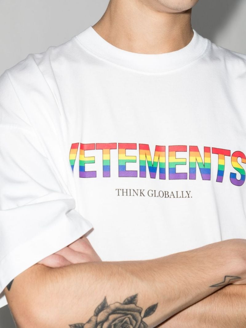 Rainbow Logo Cotton T-shirt