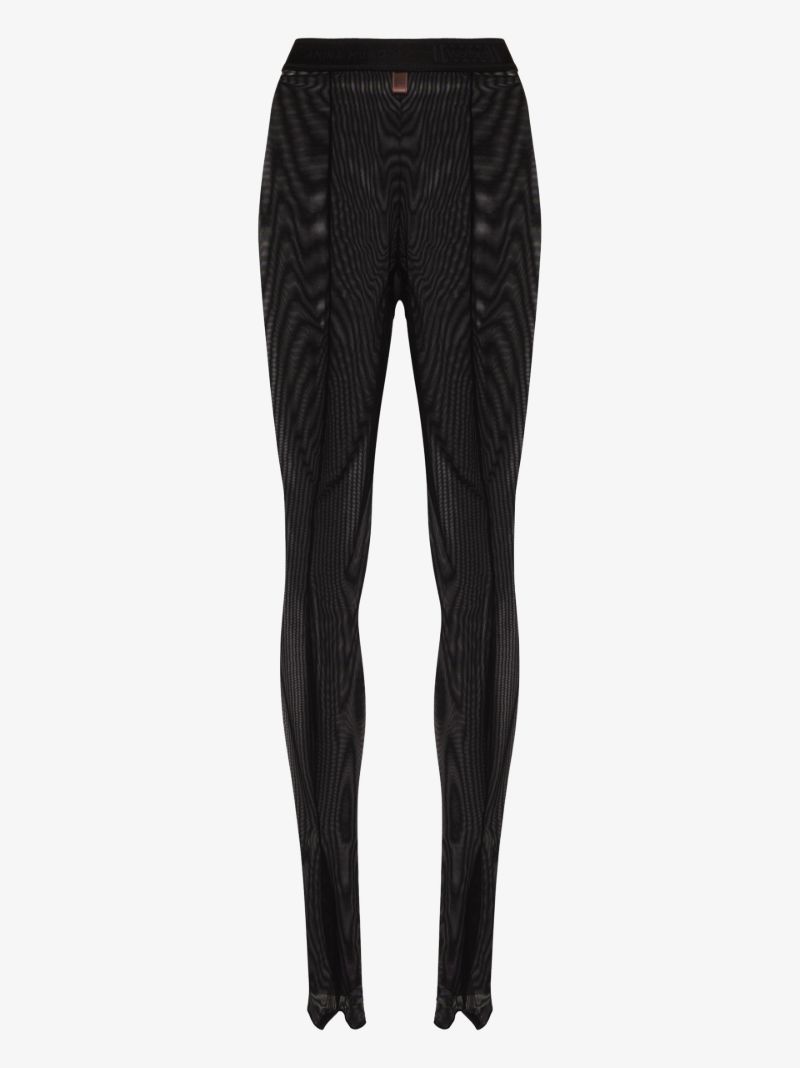 X Amina Muaddi Black Thong Tights