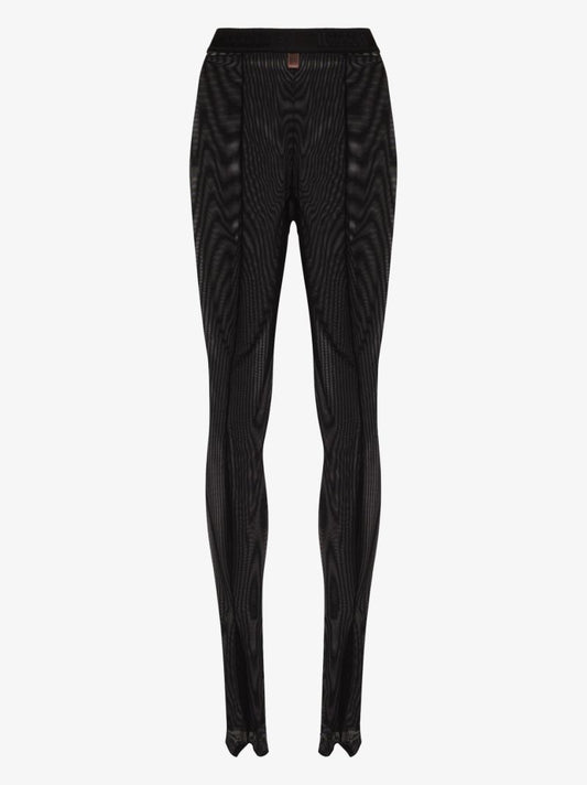 X Amina Muaddi Black Thong Tights