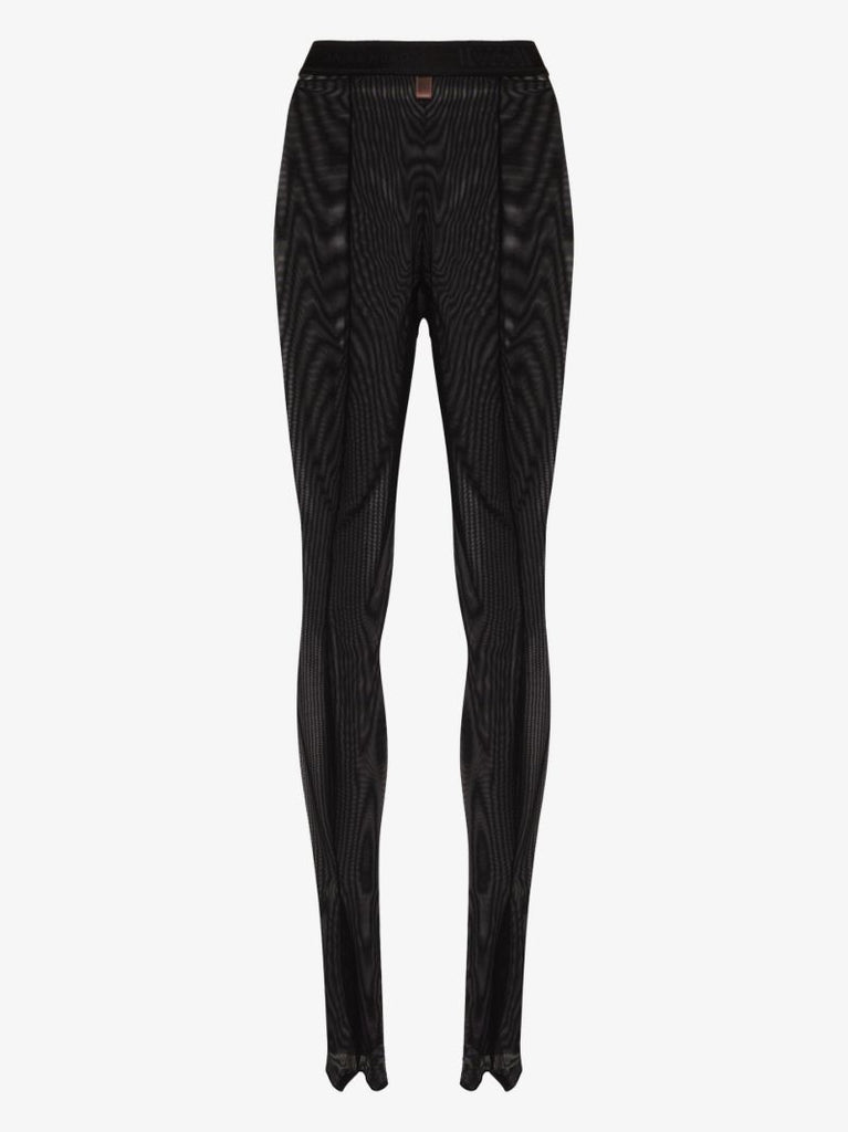 X Amina Muaddi Black Thong Tights