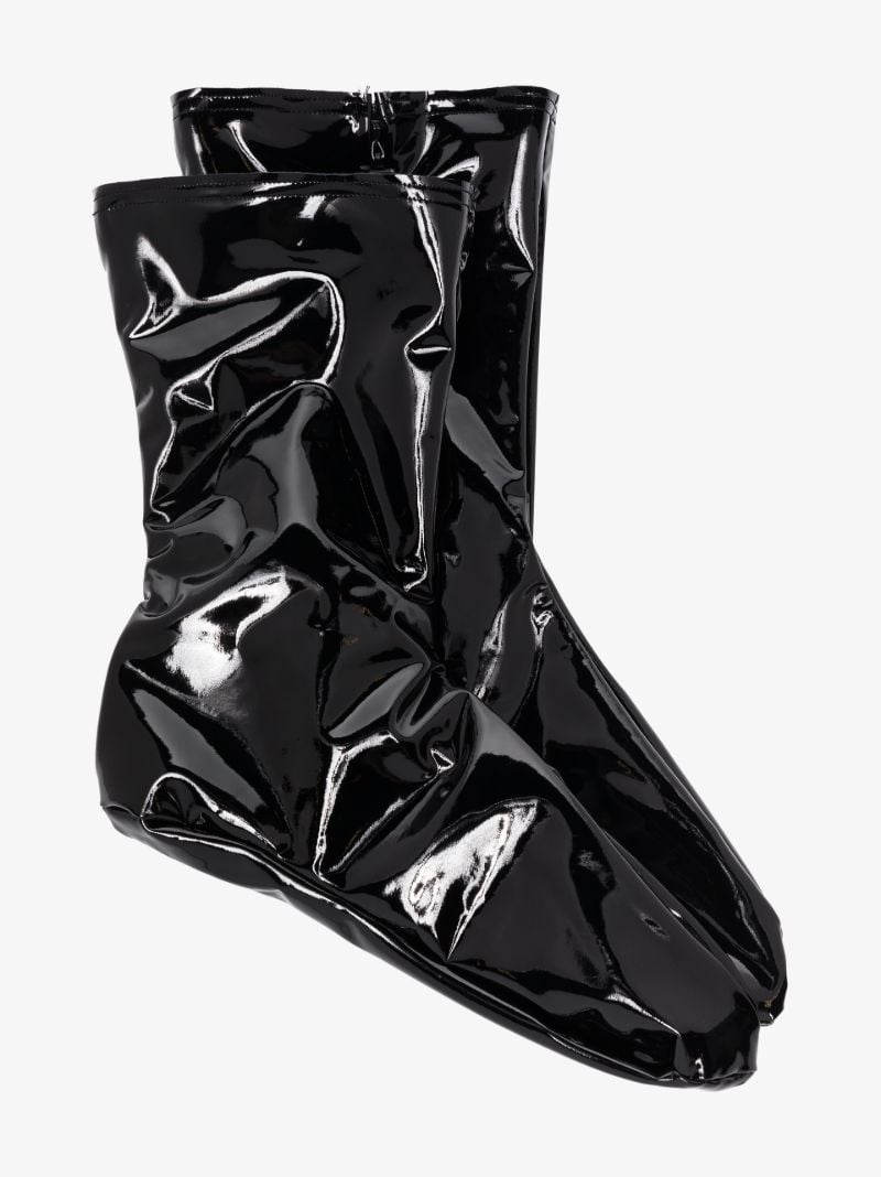 X Amina Muaddi Black Latex Socks