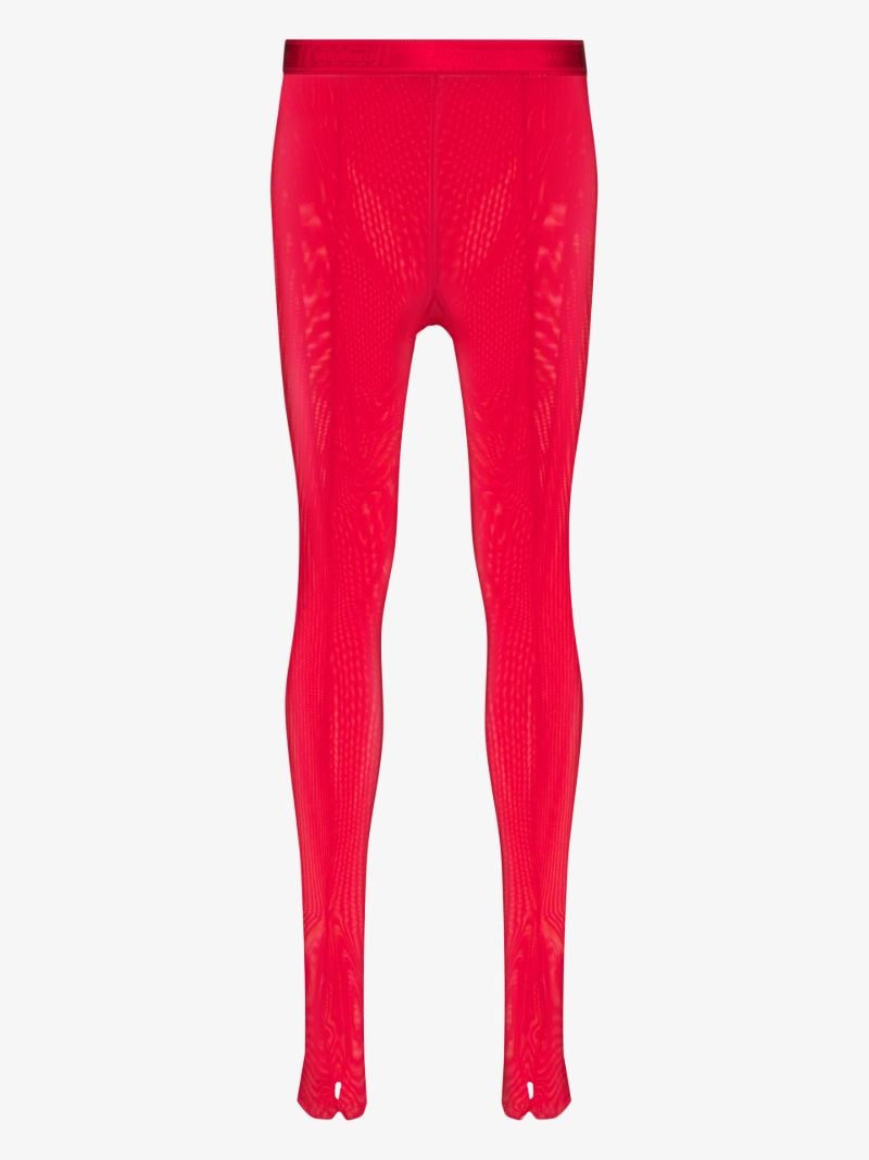 X Amina Muaddi Red Split Tights