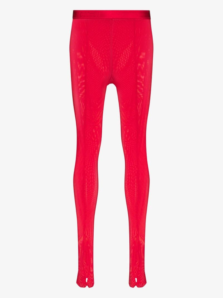 X Amina Muaddi Red Split Tights