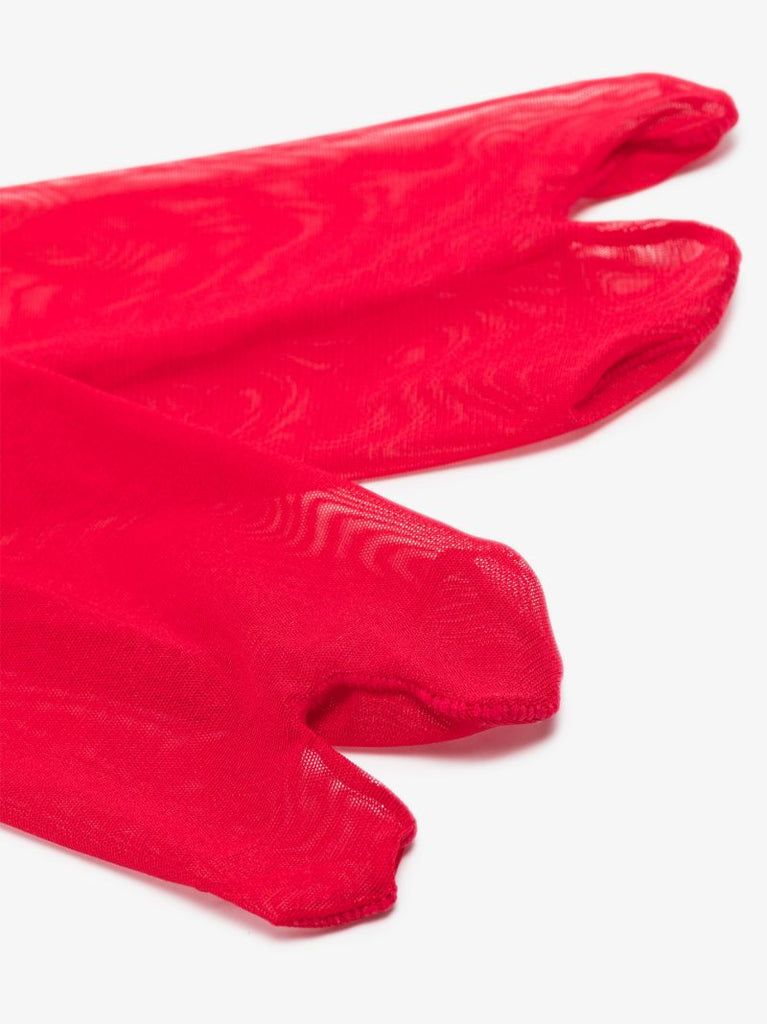 X Amina Muaddi Red Split Tights