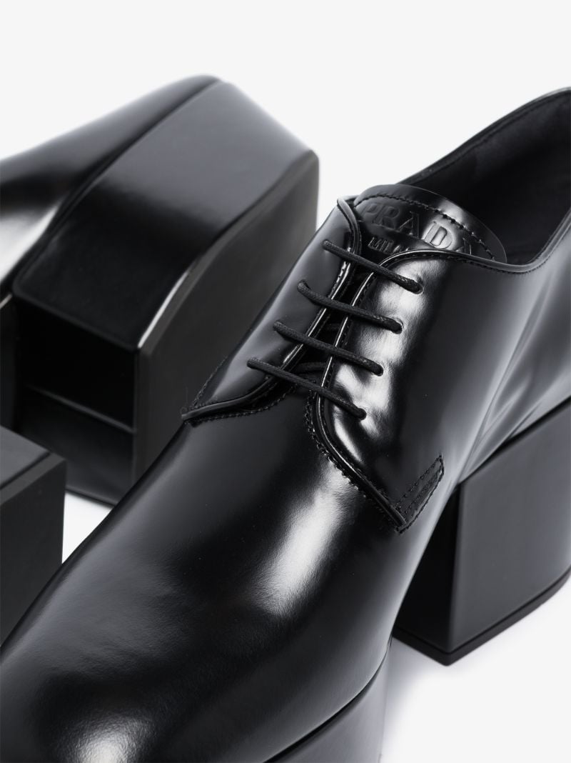 Black 70 Platform Leather Derby Shoes