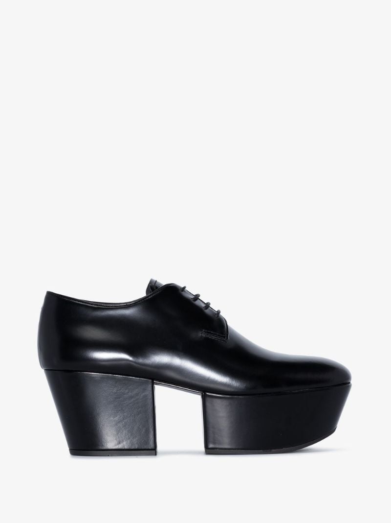 Black 70 Platform Leather Derby Shoes