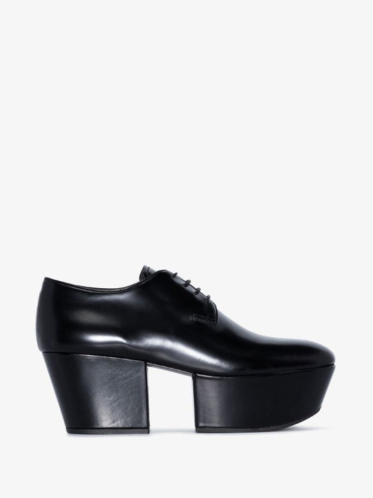 Black 70 Platform Leather Derby Shoes