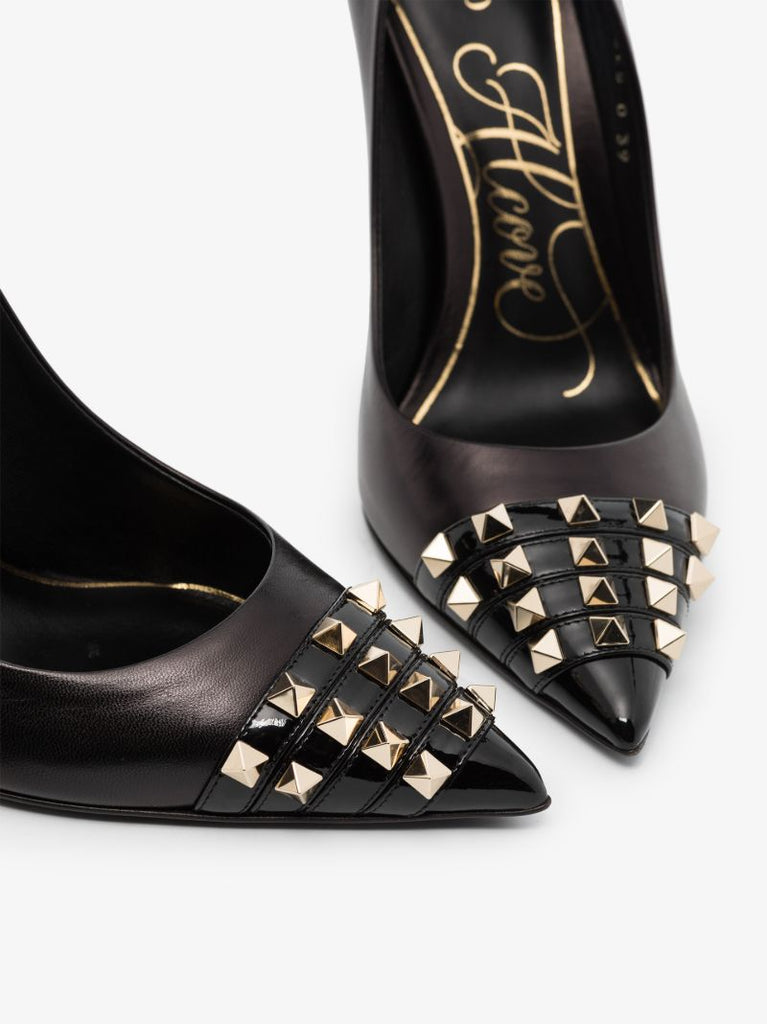 Black Rockstud Alcove 110 Leather Pumps