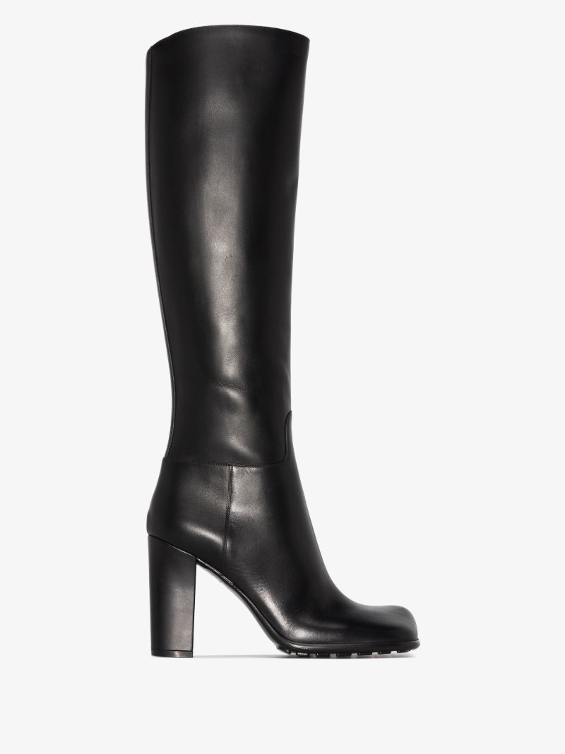 Black Storm 90 Leather Knee-high Boots