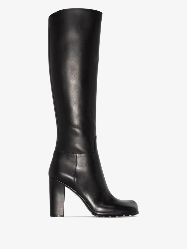 Black Storm 90 Leather Knee-high Boots