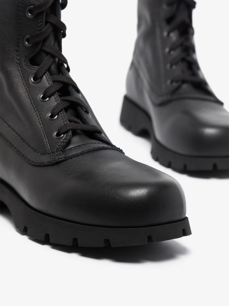 Black Leather Combat Boots
