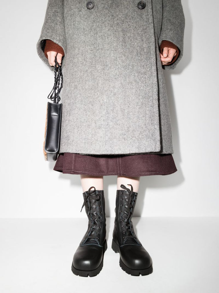 Black Leather Combat Boots
