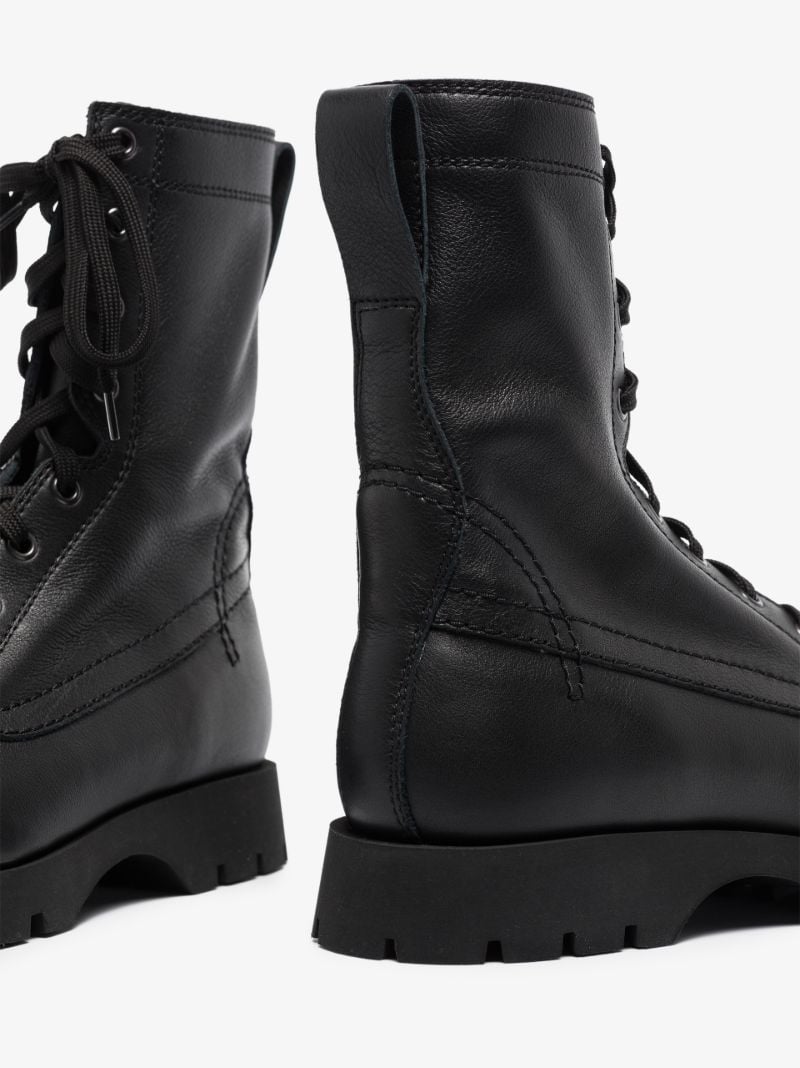 Black Leather Combat Boots